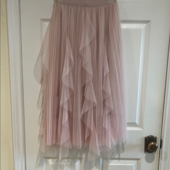 Amazon Pink Pleated Stretchy Midi Skirt - Picture 2 of 2